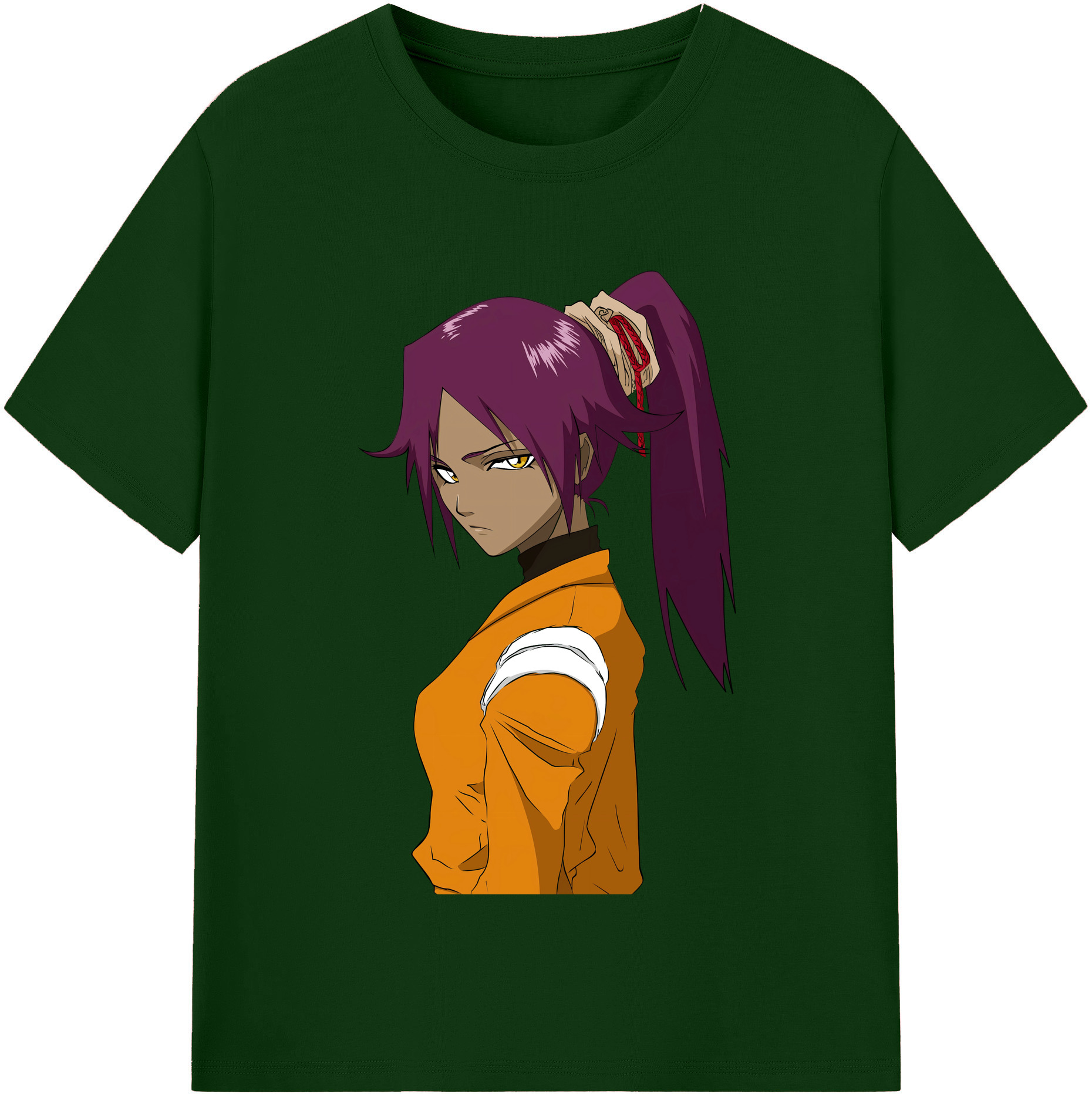 （画像用） ブリーチ 四楓院 夜一（しほういん よるいち） BLEACH Shihouin Yoruichi 綿100％半袖Tシャツ（フロントプリント）